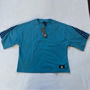 Women’s Adidas Originals 3 Stripe Cropped Tee Size Small New